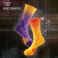 Chaussettes de basketball professionnelles tricotées, épaisses, antidérapantes, à fond éponge, mi-mollet, pour la course en extérieur et le sport, pour hommes