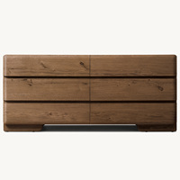 Meubles de rangement en chêne blanc personnalisés Rhoohill, commodes modernes en bois massif à 6 tiroirs, armoires décoratives avec tiroirs