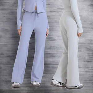 Ropa Deportiva de Cintura Alta Elástica, Sólida, Larga, Absorbente de Humedad, Elástica, Cómoda, de Secado Rápido, Pierna Recta, para Yoga - Product Image 2