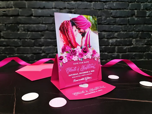 การ์ดอะคริลิคพิมพ์ลายดอกกุหลาบสำหรับวันครบรอบแต่งงานสำหรับวันวาเลนไทน์แต่งงาน - Product Image 4