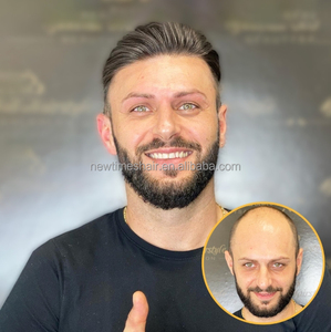 U.<strong>S</strong>. STOCK HS15P <strong>Men's</strong> Lace Front Hairpiece Wholesale 0.08 mm Super Thin Skin <strong>Hair</strong> System Toupee - Product Image 5