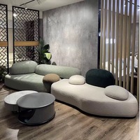 Canapé modulaire moderne Pebble, canapé sectionnel incurvé organique en tissu bouclé, mousse à mémoire de forme haute densité, multicolore, pour salons