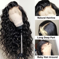 Perruque Lace Front Wig Full Lace Front Wig de cheveux humains pour femmes noires 30 34 pouces HD Wet And Wavy Loose Deep Wave Frontal Wig