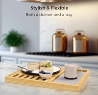 MIXWARES Tapis de séchage pour vaisselle en terre de diatomée super absorbante - Élégant organiseur de vaisselle en pierre pour comptoir de cuisine, tasses et assiettes