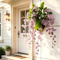 Jasmin artificiel en soie de qualité supérieure, 3D, à 3 branches, longue tige tombante, pour décoration intérieure et extérieure, événements et festivals