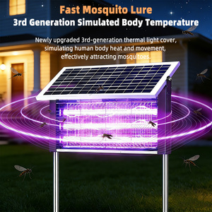 Trampa para Insectos Fluorescente Inteligente de 4500V con Energía Solar, Sensor Ecológico, Resistente al Agua, para Interiores y Exteriores, Patio y Cocina - Product Image 2