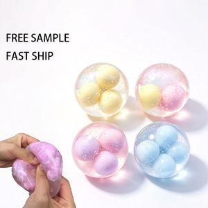 Custom logo TPR Silicone Ball Crispy Handmade Stress Relief Strawberry <b>Chocolate</b> <b>Crunch</b> Sound Squeeze Creative Fidget Toy Boys - Product Image 1