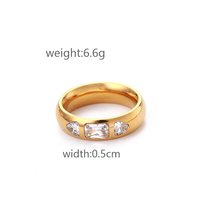 Bague géométrique en zircon large, plaquée or, en acier inoxydable, cristal à facettes mixtes, empilable, bijoux minimalistes pour femmes
