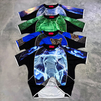 T-shirt de football/soccer oversize pour homme, style streetwear hip-hop personnalisé, avec impression DTG color block et motif animalier