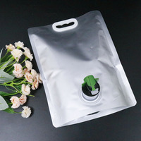 Vente en gros 3L double fond debout feuille d'aluminium sac de liquide PET de qualité alimentaire pour vin jus boisson Transport robinet Valve Stock