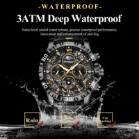 Reloj de Lujo para Hombre Poedagar 973, Correa de Cuero, Cronógrafo, Reloj de Pulsera de Cuarzo, Resistente al Agua, Reloj Luminoso para Hombre, Relojes Hombre