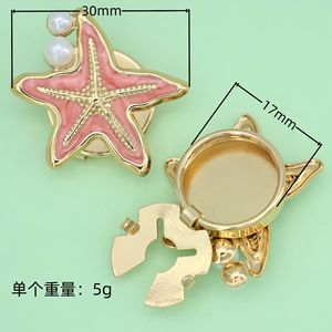 Copribottoni Rimovibili Vintage a Forma di Stella Marina con Cristalli e Perle, Accessori Decorativi per Camicie - Product Image 2