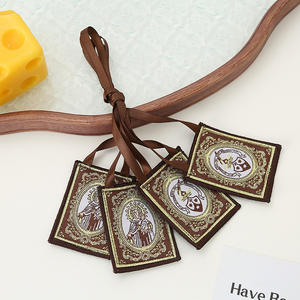 Colgantes Escapularios Carmelitanos Hechos a Mano, Amuletos Bordados Unisex de Poliéster y Lana, para Aniversario y Uso Ceremonial, Cadena Estilo Europa América - Product Image 3