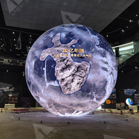 Écran LED sphérique à 360 degrés pour événements en magasin, globe de 1m, 1.2m, 1.5m, 2m de diamètre, écran LED numérique à pixels, hémisphère LED sphérique