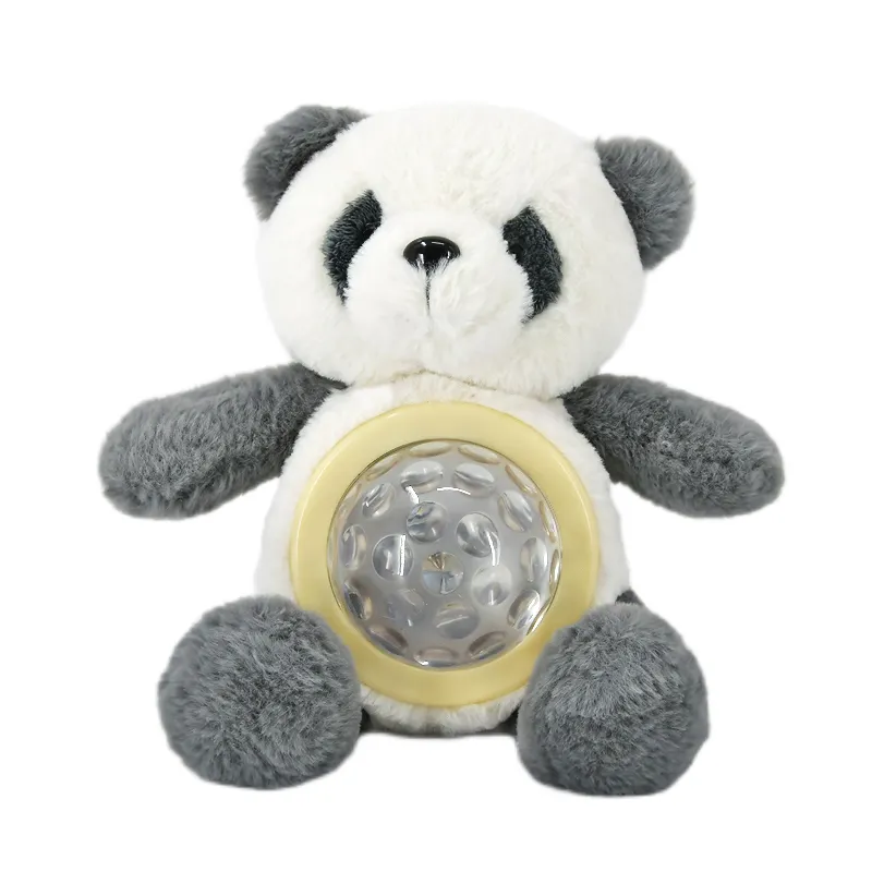 Customized LED Baby Night Light Cute Stuffed Animal Electronic Musical Panda&Elephant plush toy with light for baby room