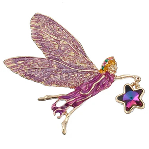 Broche de Moda en Forma de Estrella, Hecho a Mano con Resina Metálica Sintética, Accesorio de Ropa Unisex para Mujer - Product Image 1