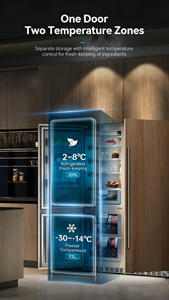 Réfrigérateur <span class=keywords><strong>encastrable</strong></span> à porte simple avec congélateur inférieur BC-302WQB, grande source de rétroéclairage intégrée - Product Image 4