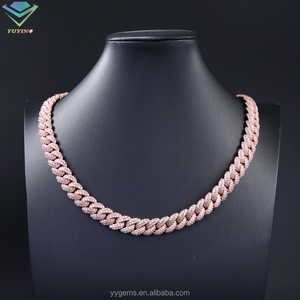 Yy Hot-Sale 13mm gebogen vvs Moissan ite kubanischen Chian Pass Diamant Tester Sterling Silber edlen Schmuck Halsketten für Männer - Product Image 2