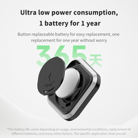 Localizador GPS Inteligente con Wi-Fi/Navegación para iPhone, Etiqueta de Seguimiento para Encontrar Objetos, Resistente al Agua, Plástico, Batería de 240 mAh, Negro/Blanco
