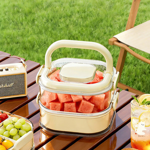 Portable Multi Layer Bento Box With Compartments Food Grade Airtight Storage For Outdoor Picnic Camping Fruit Lunchbox - Product Image 2