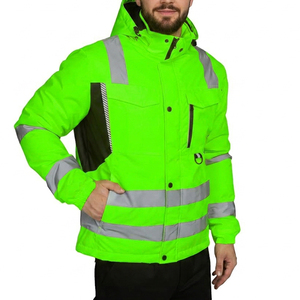 Custom Logo Wholesale Workwear Safety <b>Jacket</b> High <b>Vis</b> <b>Waterproof</b> Clothing OEM Industrial Safety <b>Jacket</b> With Reflective Strips - Product Image 4