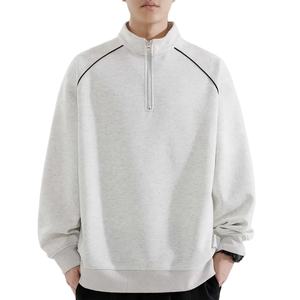 Wholesale Plain Custom LOGO Oversize Design <b>Half</b> Zipper Street Wear Factory High Quality Hoodie <b>Men</b> <b>Men's</b> <b>Sweatshirt</b> - Product Image 3