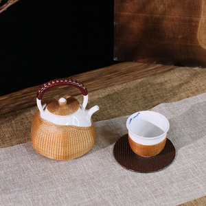 Bamboo Rattan Woven <b>Teacup</b> Mats Round Handmade Heat Insulating For Kung Fu Tea Ceremony Home Use - Product Image 4