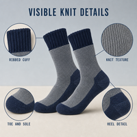 Chaussettes de camping personnalisées, chaussettes de marche en plein air, design mi-mollet avec zones contrastées talon et orteils