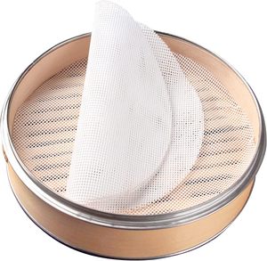 Tapis de cuisson vapeur en silicone blanc/jaune antiadhésif, facile à nettoyer, résistant à la chaleur, écologique, durable, pour usage en cuisine - Product Image 1