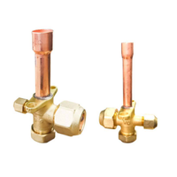 Haute qualité AC Split HVAC laiton Service Valve usage domestique pièces de conditionneur en métal avec capuchons en PE utilisés pour l'équipement de réfrigération