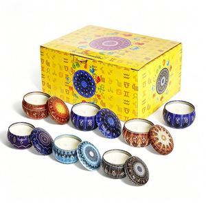 Boîte en aluminium dorée pour bougies, mélange d'aromathérapie, portable, gamme promotionnelle de boutique de vacances, présentoir haut de gamme - Product Image 1