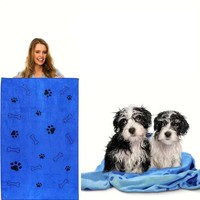 Serviette pour chien avec logo brodé, microfibre, super absorption d'eau, serviette pour chat en microfibre, séchage rapide, peignoir pour animaux de compagnie, couverture douce