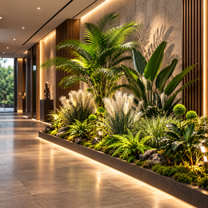 Arreglo de Plantas Tropicales Mixtas para Jardín Artificial Interior en Villas de Lujo, para Modelos de Casas, Apartamentos y Decoración <span class=keywords><strong>Inmobiliaria</strong></span> - Product Image 3