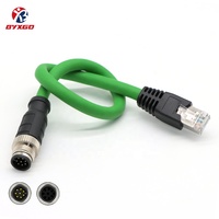 Cable industrial PUR de alta flexibilidad con doble blindaje S/FTP CAT6 CAT6A RJ45 a conector M12 de 8 pines tipo A para cadena de arrastre Chainflex
