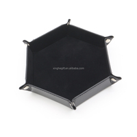 Boîte de rangement pliable et amovible noire pour dés de jeu, personnalisable en gros, avec impression sur mesure, pour jeux de table