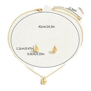 Mode délicate lumière luxe femmes goutte à goutte collier boucles d'oreilles ensemble femmes bijoux cadeau ensemble - Product Image 5