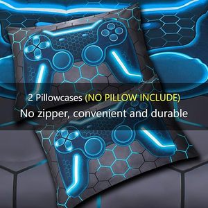 6 Piece Gamer Comforter Set chàng trai trẻ em thiếu niên kích thước đầy đủ màu đen 3D Video Trò chơi điều khiển bộ đồ giường đặt - Product Image 5