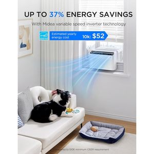Aire Acondicionado de Ventana Midea de 10000 BTU, Inverter Inteligente, Enfriamiento para 450 Pies Cuadrados, Ultra Silencioso, Blanco - Product Image 4