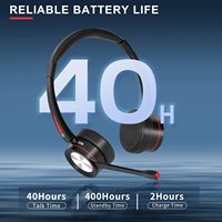 Casque sans fil Bluetooth ENC avec microphone à réduction de bruit, QCC3024 avec base de charge pour centre d'appels et bureau