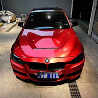 Film vinyle métallisé rouge brillant pour voiture, couleur changeante, rouge cerise, effet chrome