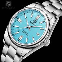 Nuovo BENYAR 5185 Orologio Meccanico di Lusso da Uomo, Impermeabile 3BAR, Automatico in Acciaio Inossidabile, Cronografo Sportivo Subacqueo