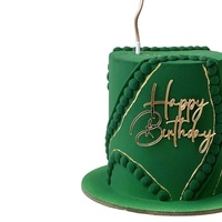 MOYI Vente en gros – Décoration de gâteau en acrylique « Joyeux Anniversaire » au design original, 1,3 mm, miroir doré, pour la décoration latérale des gâteaux