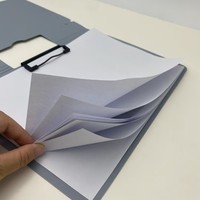Carpeta Plegable de PP con Superficie Mate, Clip de Acero Resistente, Portapapeles de Oficina para Archivos de Reuniones