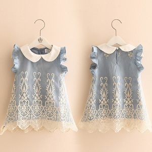 Ropa para niños Compras en línea Envío gratis Niñas Casual Niños Denim Vestido de verano del proveedor de China - Product Image 1