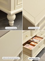 Table de toilette multifonctionnelle en bois de pin massif de style français moderne avec miroir et tabouret de maquillage, meubles de chambre à coucher combinés