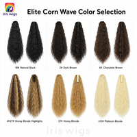 Iriswigs SU88 Queue de cheval pré-collée à clipser YAKI pour femme, effet ondulé et volumineux, en fibre haute température résistante à la chaleur