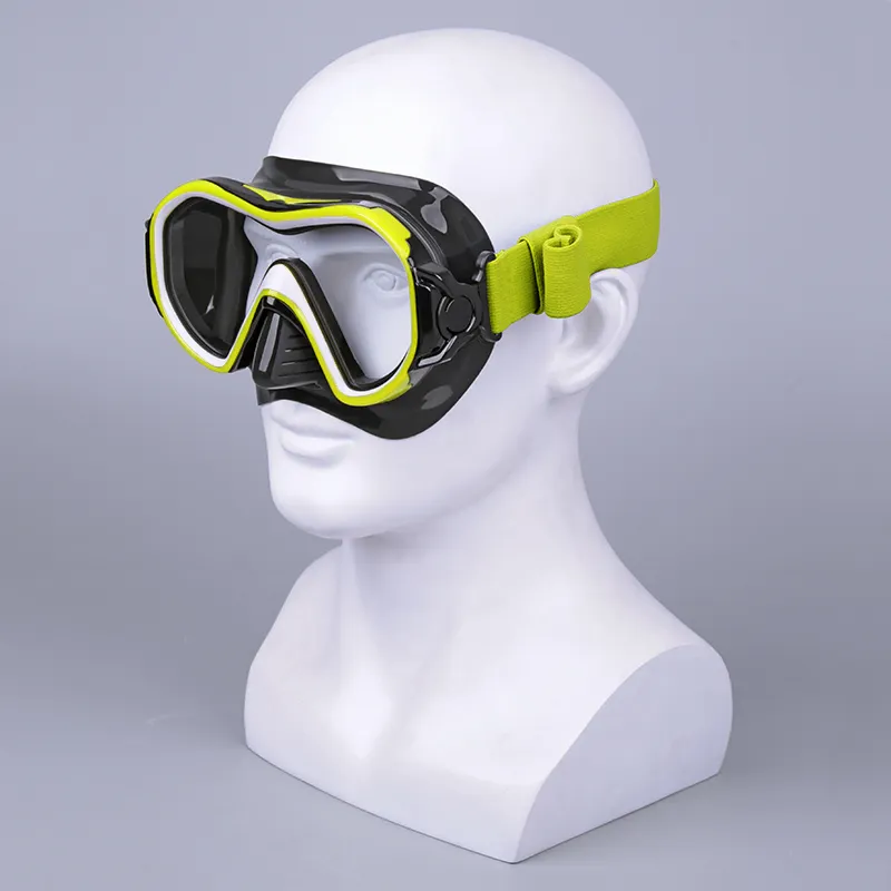 Máscara de bajo volumen con falda de silicona para adultos, mascarilla de buceo, equipo de buceo para piscina y buceadores