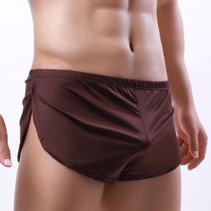 Sous-vêtements pour hommes en soie de lait, sexy, amples, respirants, avec fente, pantalon de pyjama Aro - Product Image 4