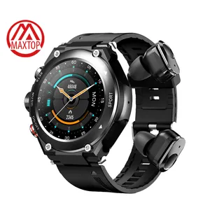 Maxtop relógio smartwatch para android e ios, venda quente de 24h, monitor de hr dinâmico, masculino, esportivo, com datas de atividade de calorias, gravação 2 em 1