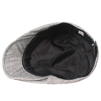 FF3673 Casquette plate en coton et lin, style artiste, gavroche, chasseur, chauffeur, irlandaise, Ivy
